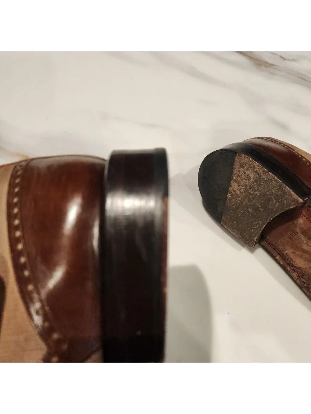 Mezlan Brown Two-Tone Cap Toe Oxford Dress Shoes – Men's Size 11.5